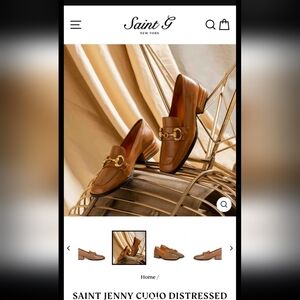 Saint Jenny Cuoio Leather Handcrafted Moccasins With Gold Accents